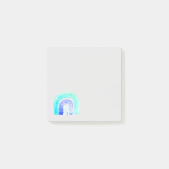 Blå regnbåge kärlek, vattenfärg post-it block (Framsida)