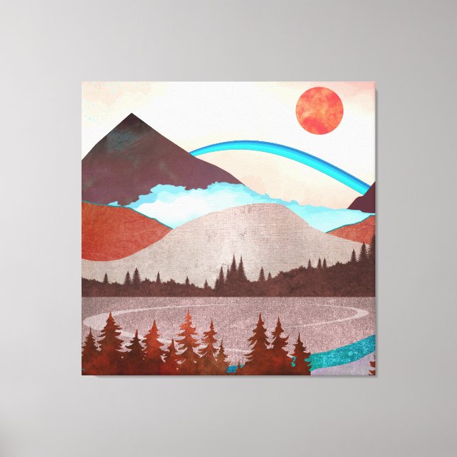 Blå regnbåge liggande canvastryck (Framsida)