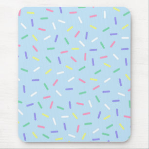 Blå regnbåge sprinkles konetti roligt färglös musmatta