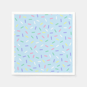 Blå regnbåge sprinkles konetti roligt färglös pappersservett