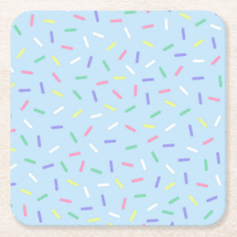 Blå regnbåge sprinkles konetti roligt färglös underlägg papper kvadrat