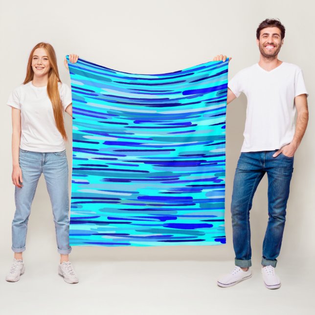 Blå regndroppar, Abstrakt Fleecefilt (På plats)