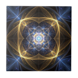 Blå rektalplattan i Guld Kakelplatta