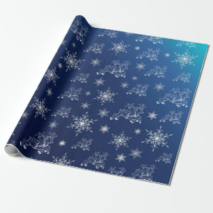blå, ren, stjärna, stjärnor, snöflake, jultoma presentpapper
