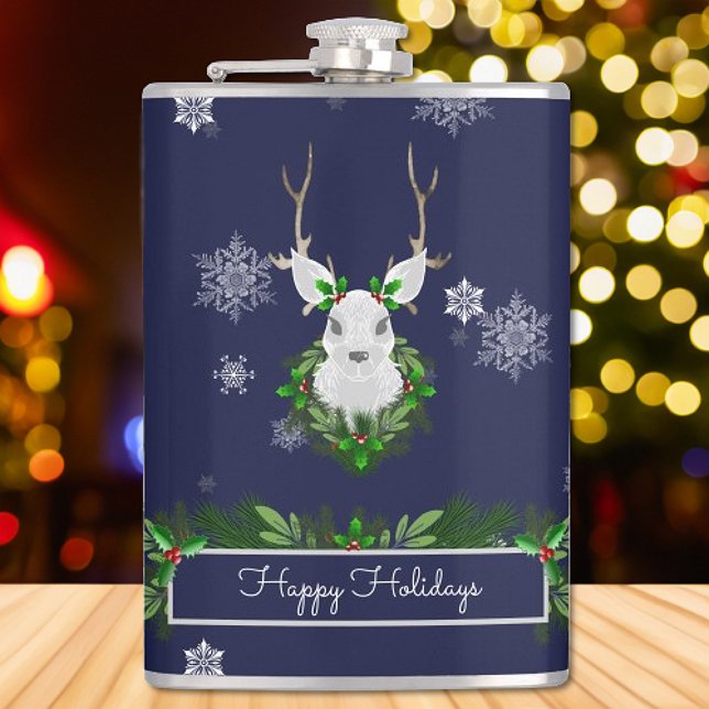 Blå renkolv fickplunta (Blue Reindeer Flask)