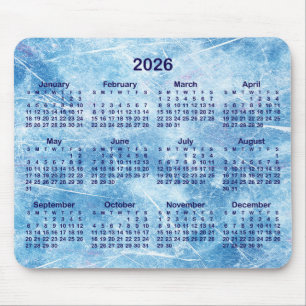 Blå Reparerad Is 2026 Kalender Musmatta