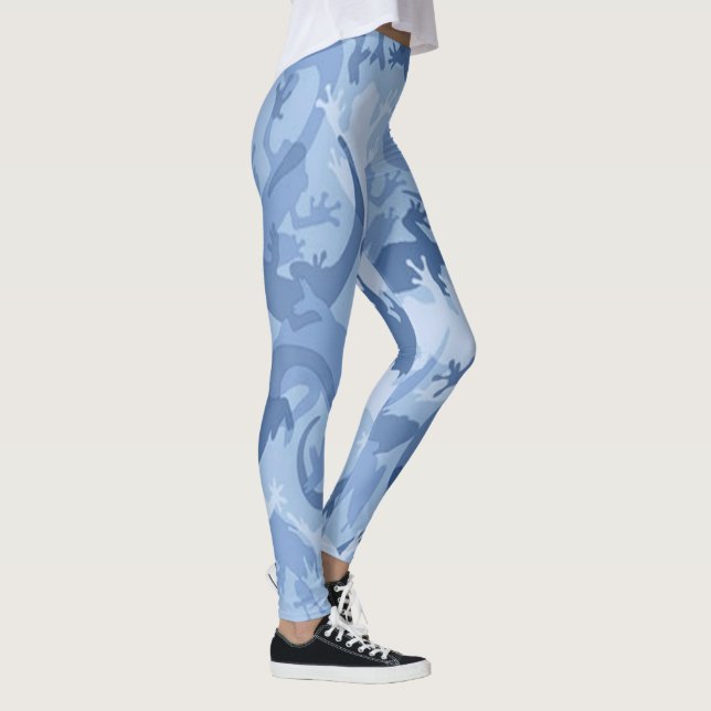 Blå reptilkamouflage Leggings (Höger)