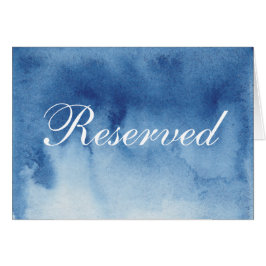 Blå reserverad teckenvattenfärg. Modern bröllop OBS Kort