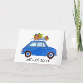Blå Retro Fiat 500 Skaffa dig bra Kort