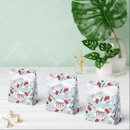 Blå Retro Jul Pepparmynta Födelsedag Presentaskar