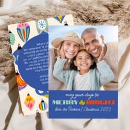 Blå Retro Julkort | Vertikal Inbjudningar