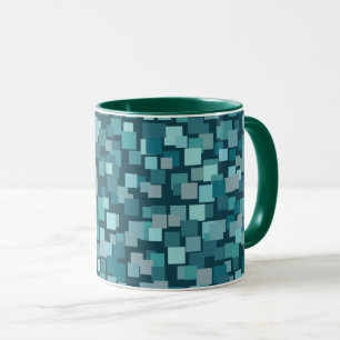 Blå Retro Mosaik Mugg