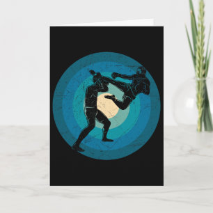 Blå Retro Muay Thai - Nak Muay, Kickboxningspresen Kort