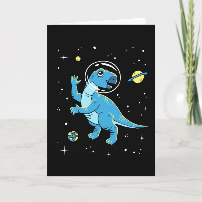 Blå Rhabdodon Dinos in Space Kort (Framsida)