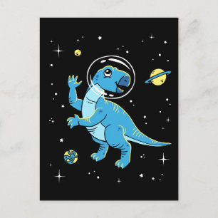 Blå Rhabdodon Dinos in Space Vykort