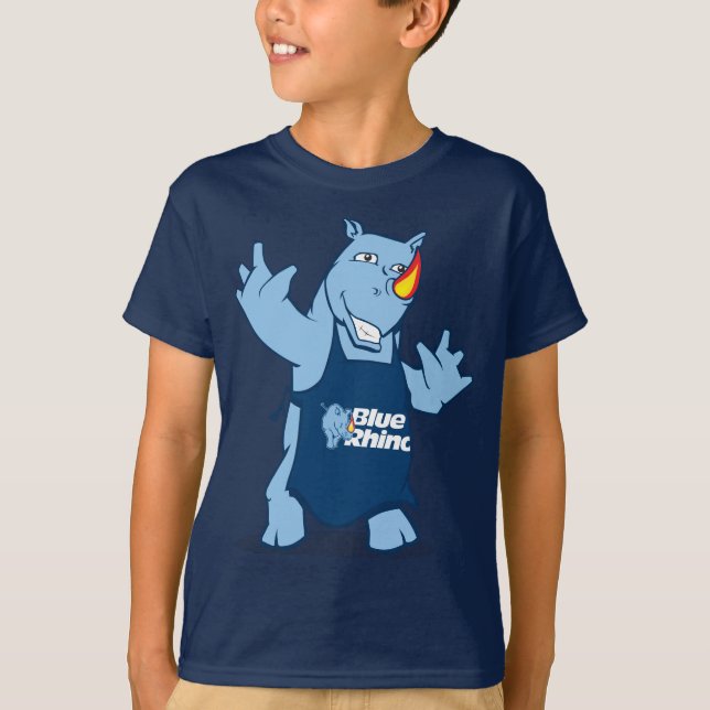 Blå Rhino-boxar T Shirt (Framsida)
