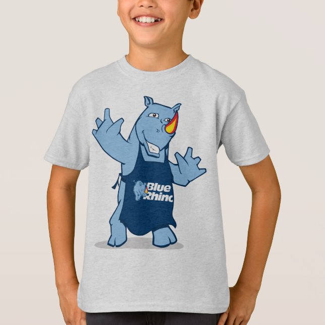 Blå Rhino-boxar T Shirt (Framsida)