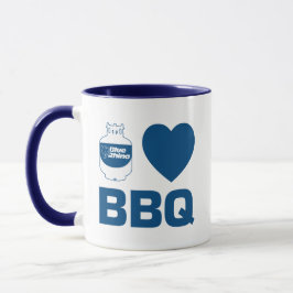 Blå Rhino "I Heart BBQ" Mugg