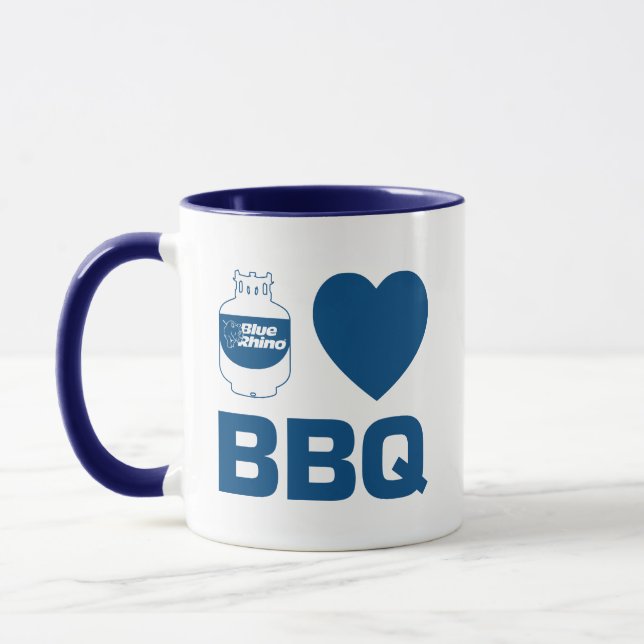 Blå Rhino "I Heart BBQ" Mugg (Vänster)
