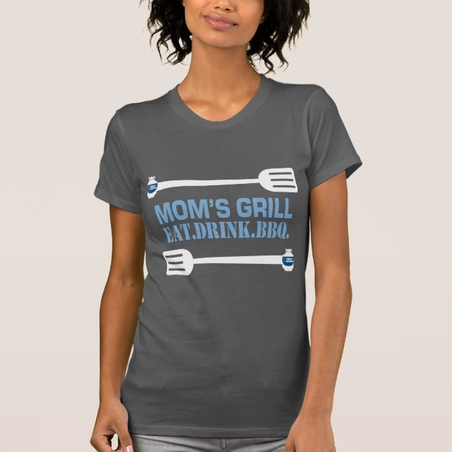Blå Rhino "Mamma grill" T-Shirt (Framsida)