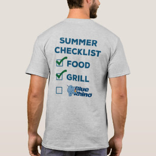 Blå Rhino-Manarna "Summer Checklist" T Shirt