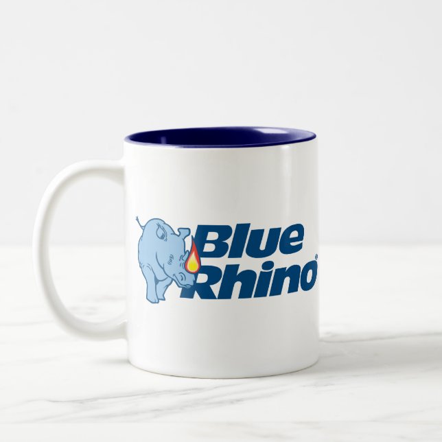 Blå Rhinokaffe Två-Tonad Mugg (Vänster)