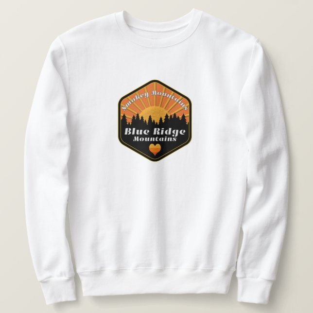 Blå Ridge-bergen Smokey Mountains Lång Ärmad Tröja (Design framsida)