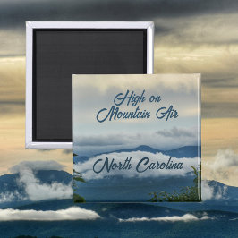 Blå Ridge Mountain High on Mountain Luft Photo Magnet