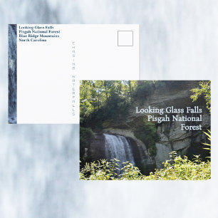 Blå Ridge Mountains Looking Glass Falls NC Vykort