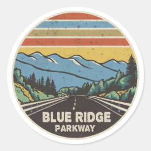 Blå Ridge Parkway-berg Runt Klistermärke