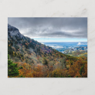 blå ridgiga berg parkway norr carolina vykort