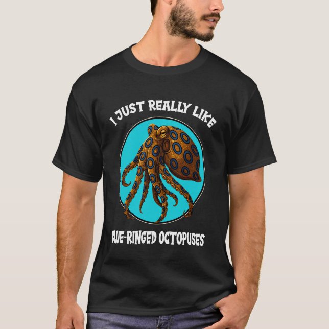 Blå-Ringade Bläckfiskar Blå-Ringad Bläckfisk 1 T Shirt (Framsida)