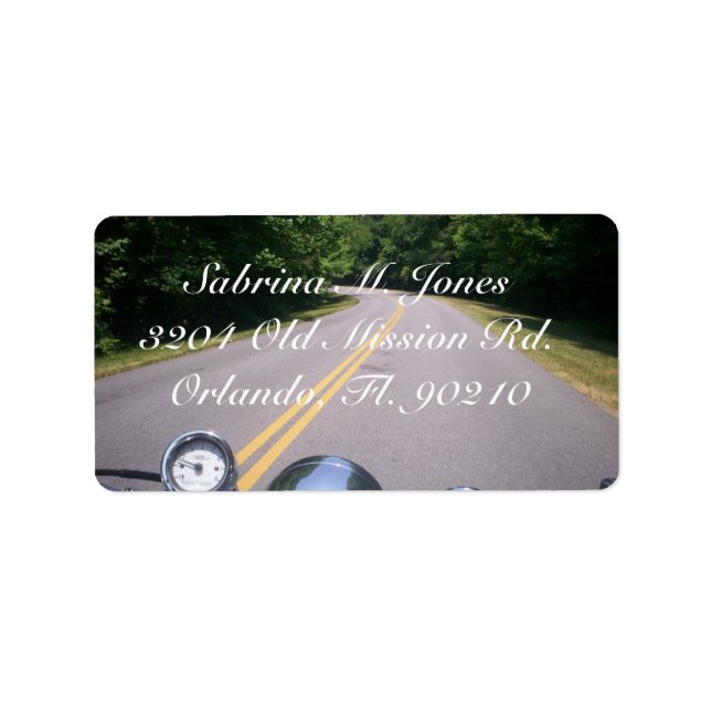 Blå ringmotorcykel 3 adressetikett (Framsidan)