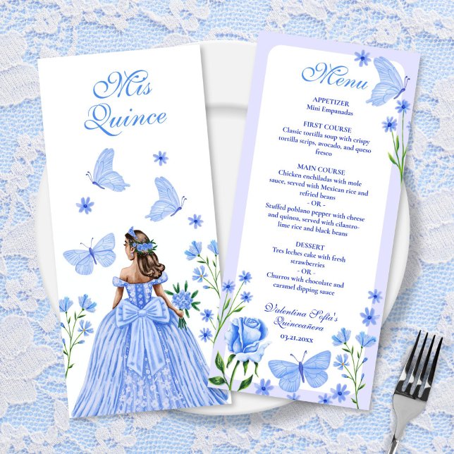Blå Ro, Blommigtar och fjärilar Quinceañera (Blue Roses, Florals and Butterflies Quinceañera)