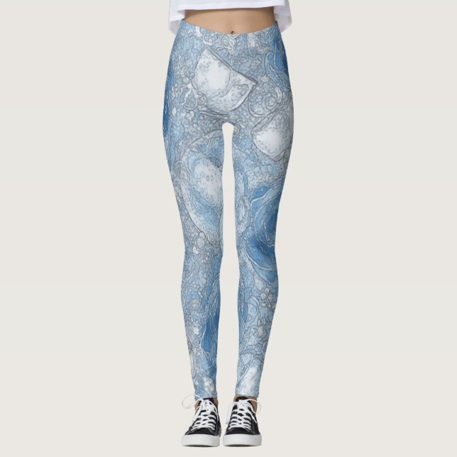 Blå Ro-bubbelbrygga - baljväxter Leggings (Framsida)