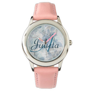 Blå Ro lyxmonogram Armbandsur