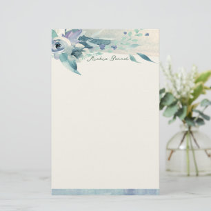 Blå Ro och Personlig Stationery Brevpapper