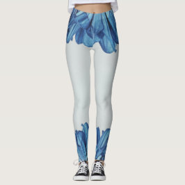 blå ro-petaler leggings