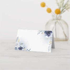 blå ro, vattenfärg placeringskort