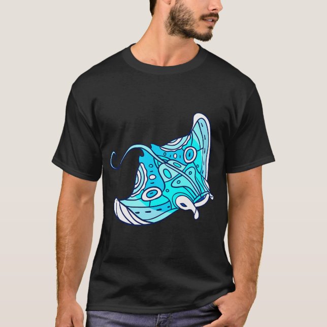 Blå rocka (Manta) T Shirt (Framsida)