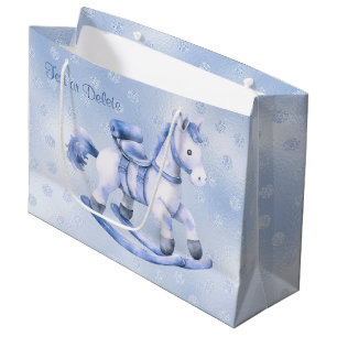 Blå Rocking Horse Gift Bag