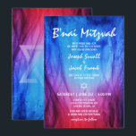 Blå Röd Eld Is |  Davidstjärna B'nai Bar-Mitzvah Inbjudningar<br><div class="desc">Eleganta, blå och röda, eld och is tema B'nai Mitzvah-inbjudningar som du enkelt kan anpassa med dina egna evenemangsuppgifter. Den ursprungliga akvarelldesignen visar de dansande lågorna av eld och is i slående nyanser av safirblått och djup rödviolett. Denna speciella B'nai Mitzvah-inbjudningsmall använder en kombination av flamliknande vit script och ett...</div>