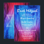 Blå Röd Eld Is |  Davidstjärna B'not Mitzvah Inbjudningar<br><div class="desc">Eleganta, blå och röda, eld och is tema B'not Mitzvah-inbjudningar som enkelt kan anpassas med din egen text. Den vackra akvarelldesignen illustrerar de dansande lågorna av elementen eld och is i fantastiska nyanser av djupblått och rödviolett. Denna anpassningsbara B'not Mitzvah-inbjudningsmall använder en kombination av vit flamliknande stil samt ett modernt,...</div>