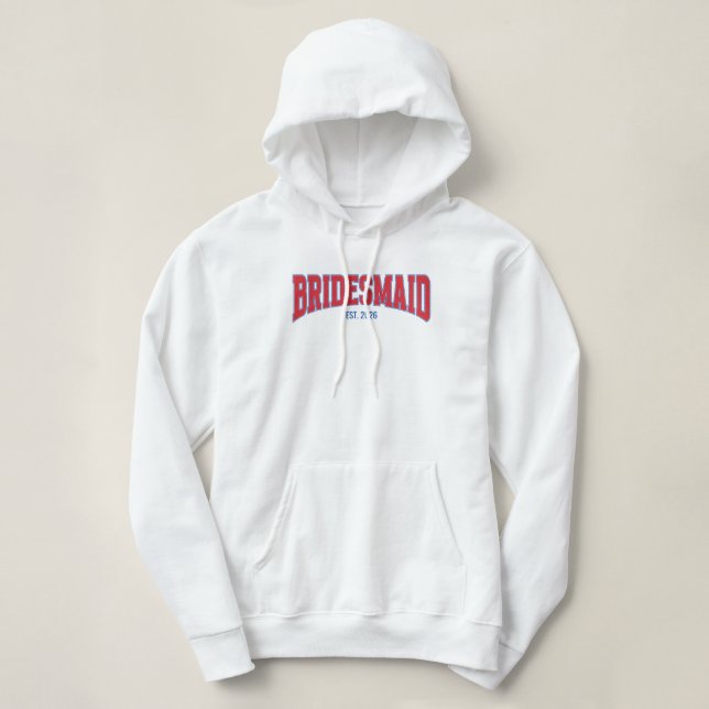 Blå + Röd Falskt Glitter BRUDJUNGFRU Möhippa T Shirt (Design framsida)