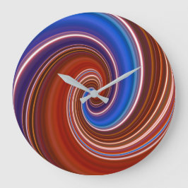 Blå/röd färg Swirl-klocka Stor Klocka