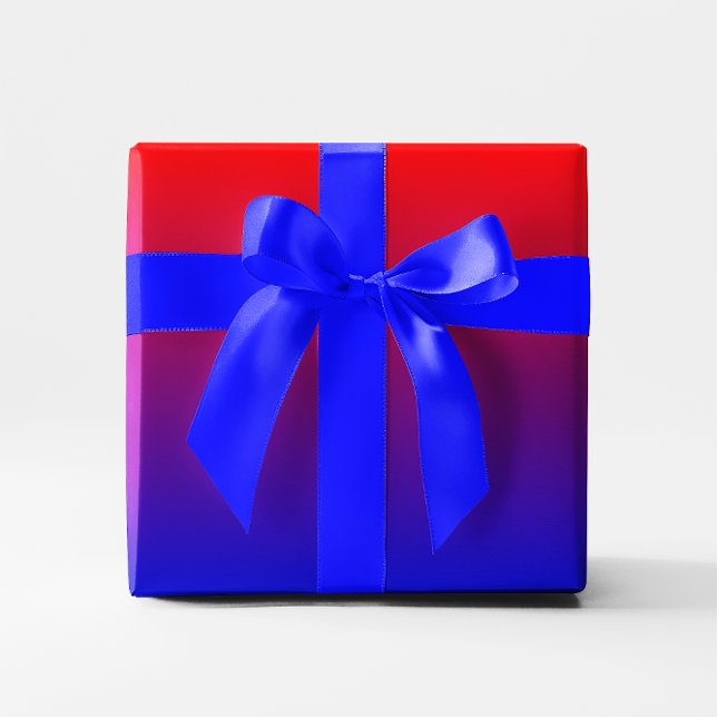 Blå Röd Gradient Presentpapper (Blue Red Gradient Wrapping Paper)