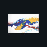 Blå röd Guld färgfull marmor Abstrakt Fluid Art Canvastryck<br><div class="desc">Den här designen skapades från min fluid-akrylmålning. Det kan vara personlig genom att klicka på anpassningsknappen och lägga till ett namn, initialer eller ord som du föredrar. Kontakta mig på colorflowcreations@gmail.com om du vill ha denna design på en annan produkt. Köp min ursprungliga abstrakt-akrylmålning för försäljning på www.etsy.com/colorflowart. Se fler...</div>
