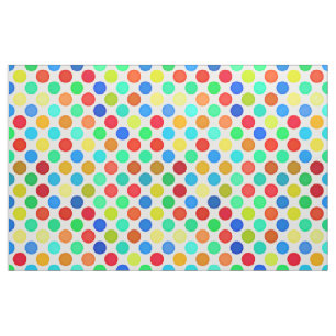 Blå röd Gult, Grönt, Orange Polka dots Mönster Tyg