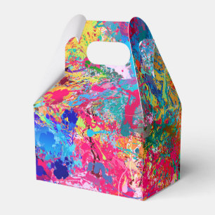 Blå röd Gult Grönt Rosa Teal Stänk Abstraction Presentaskar