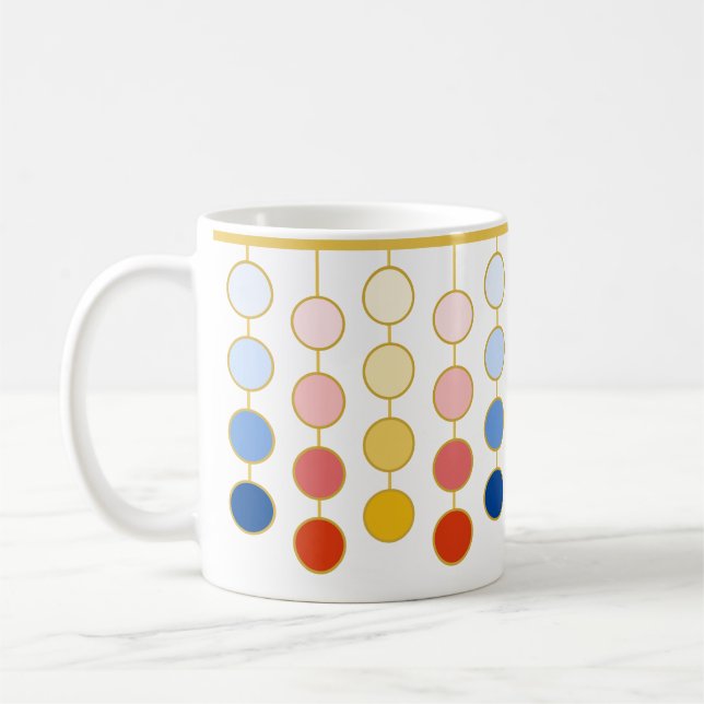Blå röd Gult Hängcirklar Kaffemugg (Vänster)